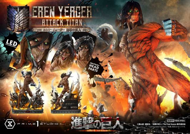 Prime 1 Studio Ultimate Diorama Masterline Attack on Titan Eren Yeager Attack Titan UDMAOT02 UDMAOT02S