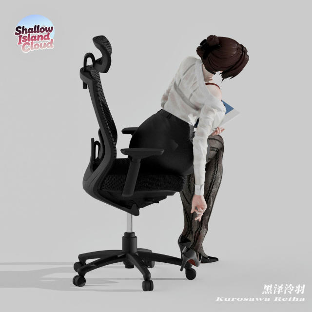 Shallow Island Cloud Studio Office Lady Series Kiara Kurozawa Statue