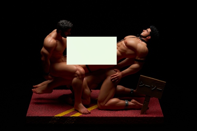 BDSM studio P.E. Teacher Sam and His Two Loyal Dogs Statue