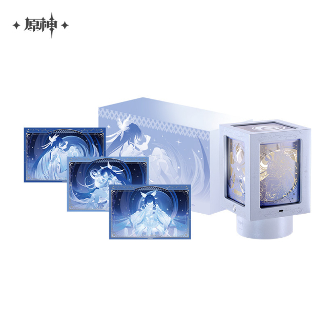 miHoYo Genshin Impact Moonlit Memoir Series Rotating Paper Carved Night Light Music Box Gift Set