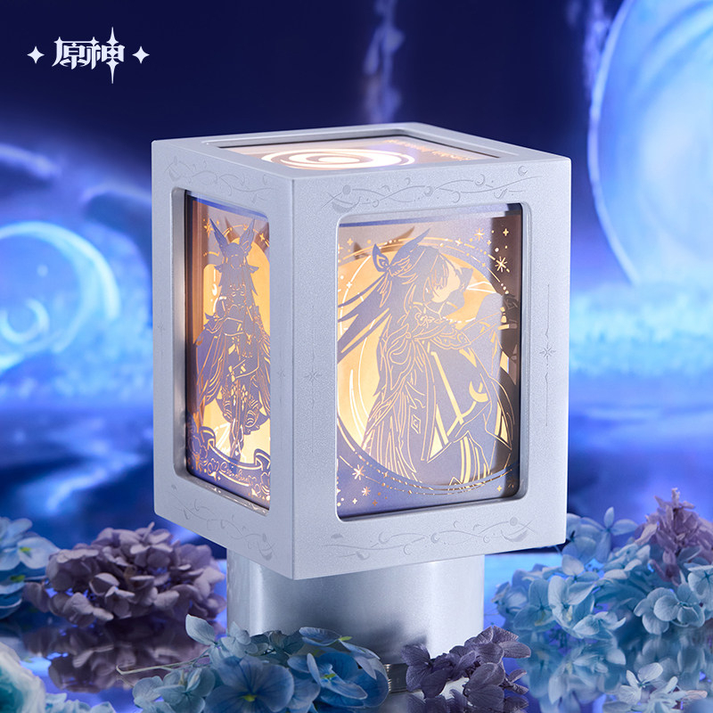 miHoYo Genshin Impact Moonlit Memoir Series Rotating Paper Carved Night Light Music Box Gift Set