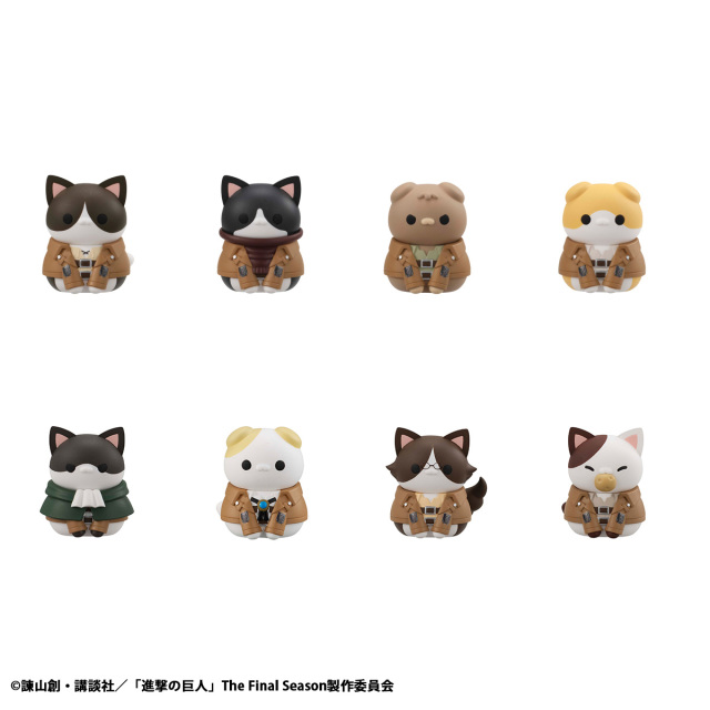 MegaHouse MEGA CAT PROJECT Attack on Titan Shingeki no Nyanko Survey Corps Group danyan 8 Pack BOX (Reissue)