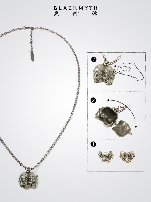 Game Science Black Myth Wukong Crouching Tiger Temple Mechanical Base Earring x Necklace 2-in-1 Set