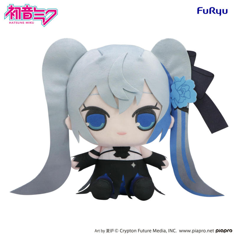 FURYU Hatsune Miku KYURUMARU Big Plush Toy Blue Rose