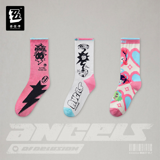 miHoYo Zenless Zone Zero Angels of Delusion Printed Embroidered Socks Set of 3