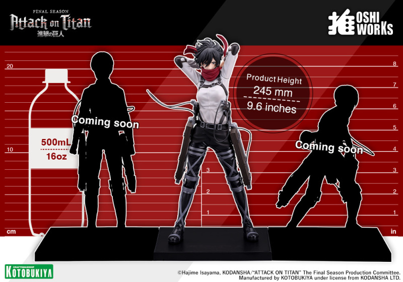 Kotobukiya OSHI WORKS Attack on Titan Mikasa Ackerman The Final Season ver. Non Scale Figure