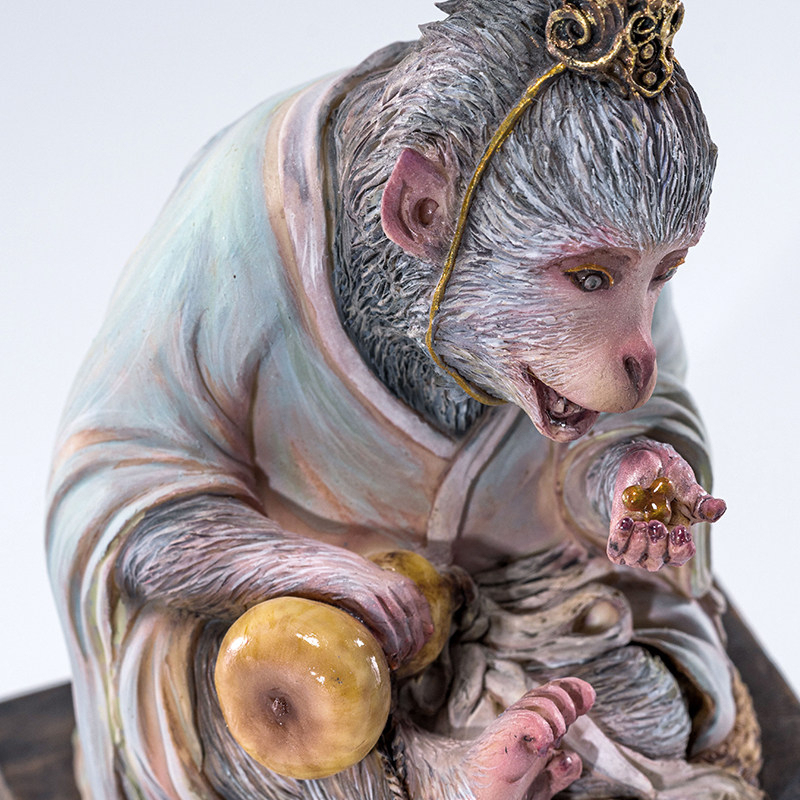Manas SUM Stealing the Immortal Elixir Journey to the West Wukong Original Art Statue