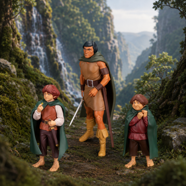 Dark Horse Direct The Lord of the RingsTM Animated Film PVC Figure Set Frodo Aragorn and Samwise