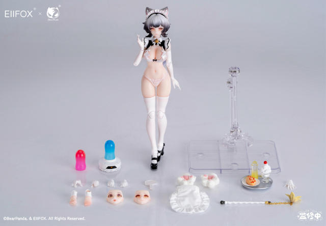 Eiifox x BearPanda Cat Maid Little Pudding 1/12 Scale Action Figure (Bonus)