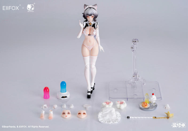 Eiifox x BearPanda Cat Maid Little Pudding 1/12 Scale Action Figure (Bonus)