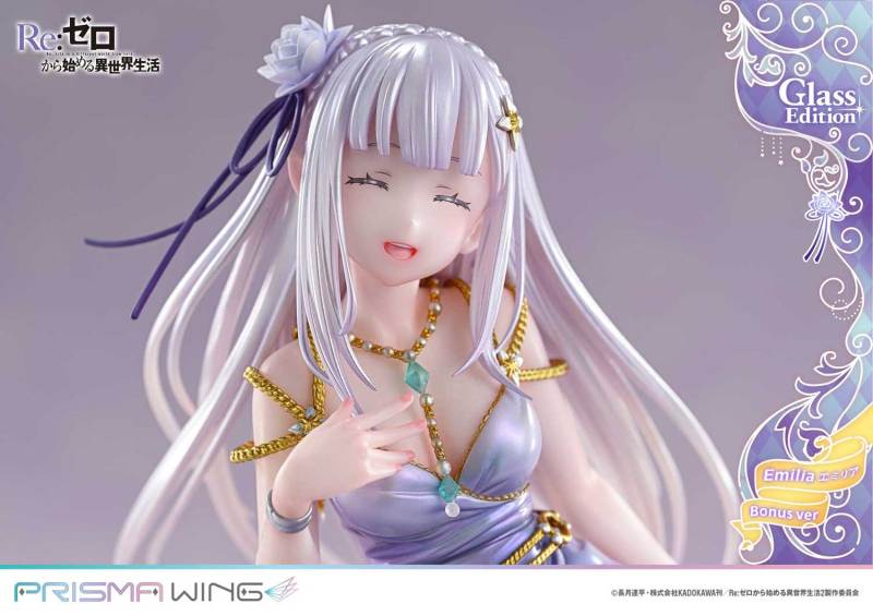 Prime 1 Studio PRISMA WING Re ZERO Starting Life in Another World Emilia Glass Edition 1/7 Scale Figure PWRZR-04 PWRZR-04S