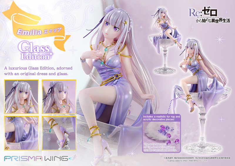 Prime 1 Studio PRISMA WING Re ZERO Starting Life in Another World Emilia Glass Edition 1/7 Scale Figure PWRZR-04 PWRZR-04S