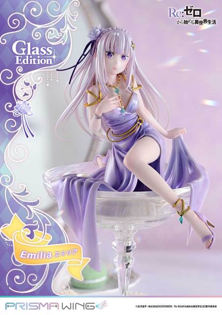Prime 1 Studio PRISMA WING Re ZERO Starting Life in Another World Emilia Glass Edition 1/7 Scale Figure PWRZR-04 PWRZR-04S