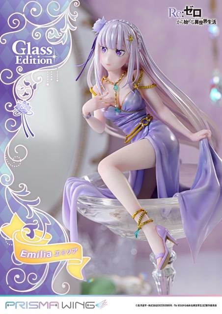 Prime 1 Studio PRISMA WING Re ZERO Starting Life in Another World Emilia Glass Edition 1/7 Scale Figure PWRZR-04 PWRZR-04S