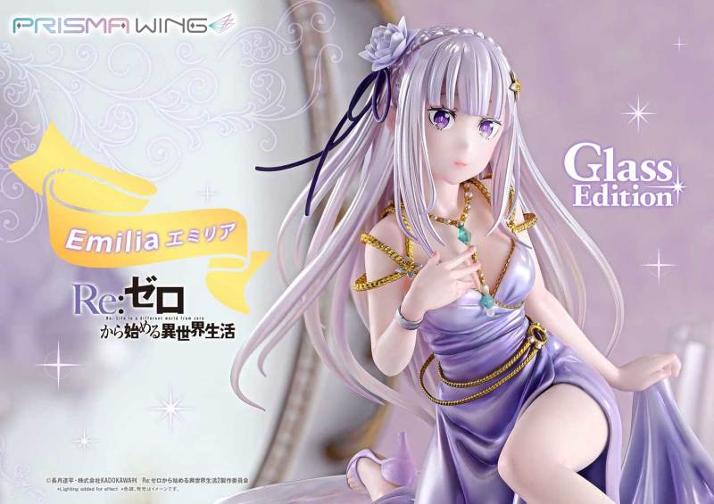 Prime 1 Studio PRISMA WING Re ZERO Starting Life in Another World Emilia Glass Edition 1/7 Scale Figure PWRZR-04 PWRZR-04S