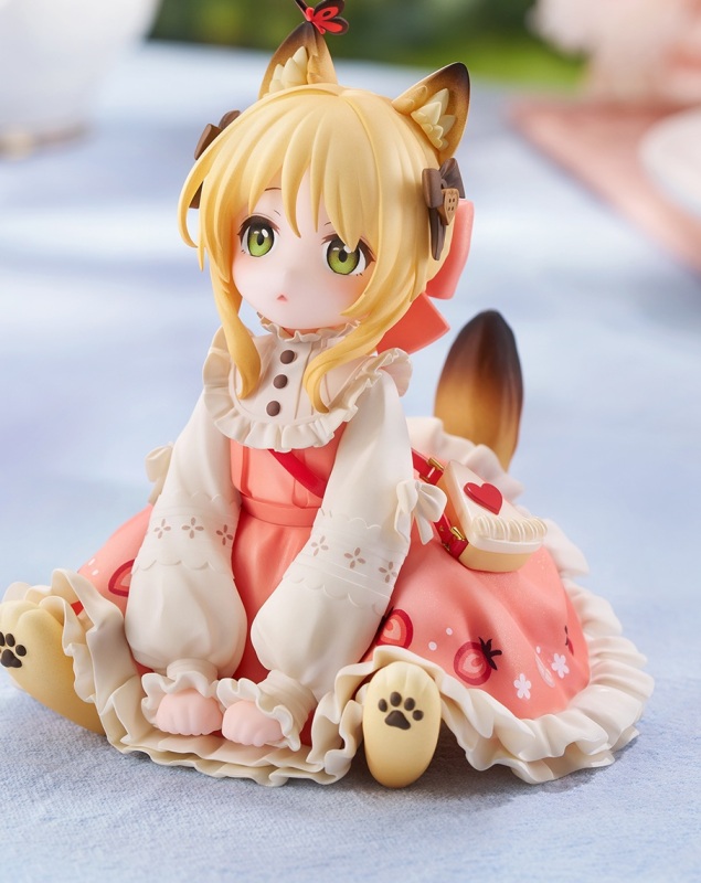RIBOSE Original Tea Time Cats Orange Cat Figure