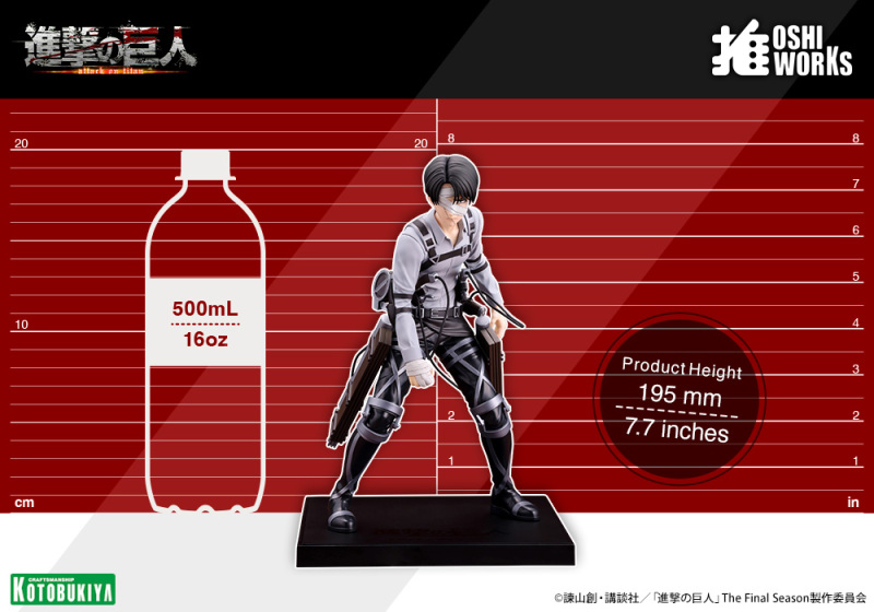 Kotobukiya OSHI WORKS Attack on Titan The Final Season Levi Ackerman The Final Season ver Scale Figure