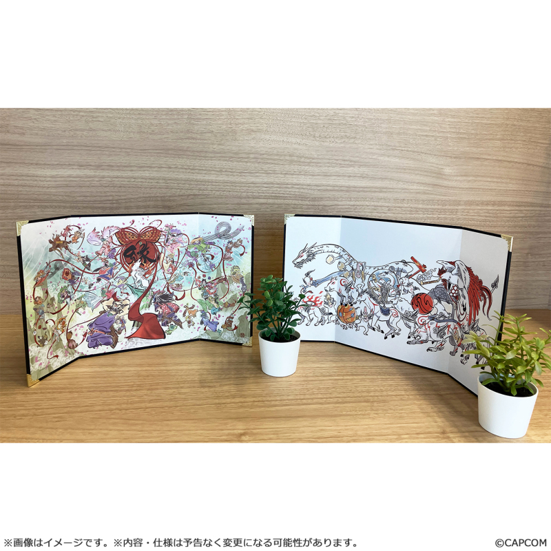 Capcom Okami 20th Anniversary Reproduction Art Project Folding Screen Celestial Brush Gods March From Okami 10th Anniversary-