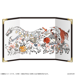 Capcom Okami 20th Anniversary Reproduction Art Project Folding Screen Celestial Brush Gods March From Okami 10th Anniversary-