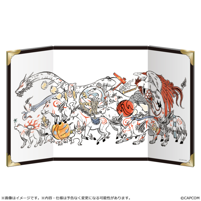 Capcom Okami 20th Anniversary Reproduction Art Project Folding Screen Celestial Brush Gods March From Okami 10th Anniversary-