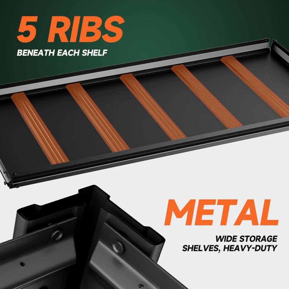 48"W Heavy Duty Garage Metal Shelving 3000LBS 5-Tier Storage Shelf 48"W x 24"D x 72"H