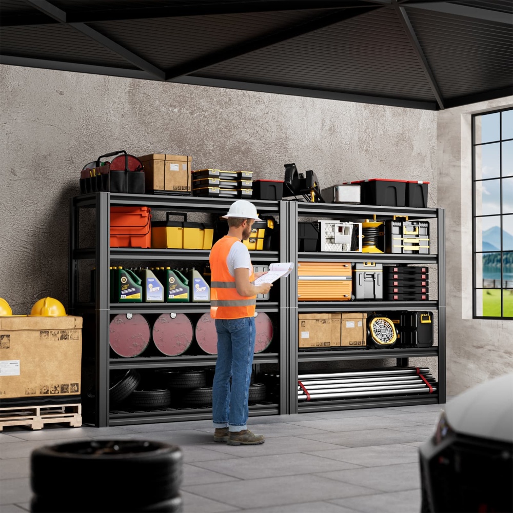 48"W 5-Tier Heavy Duty Garage Rack 3000LBS Storage Shelf 48"W x 15.7"D x 72"H