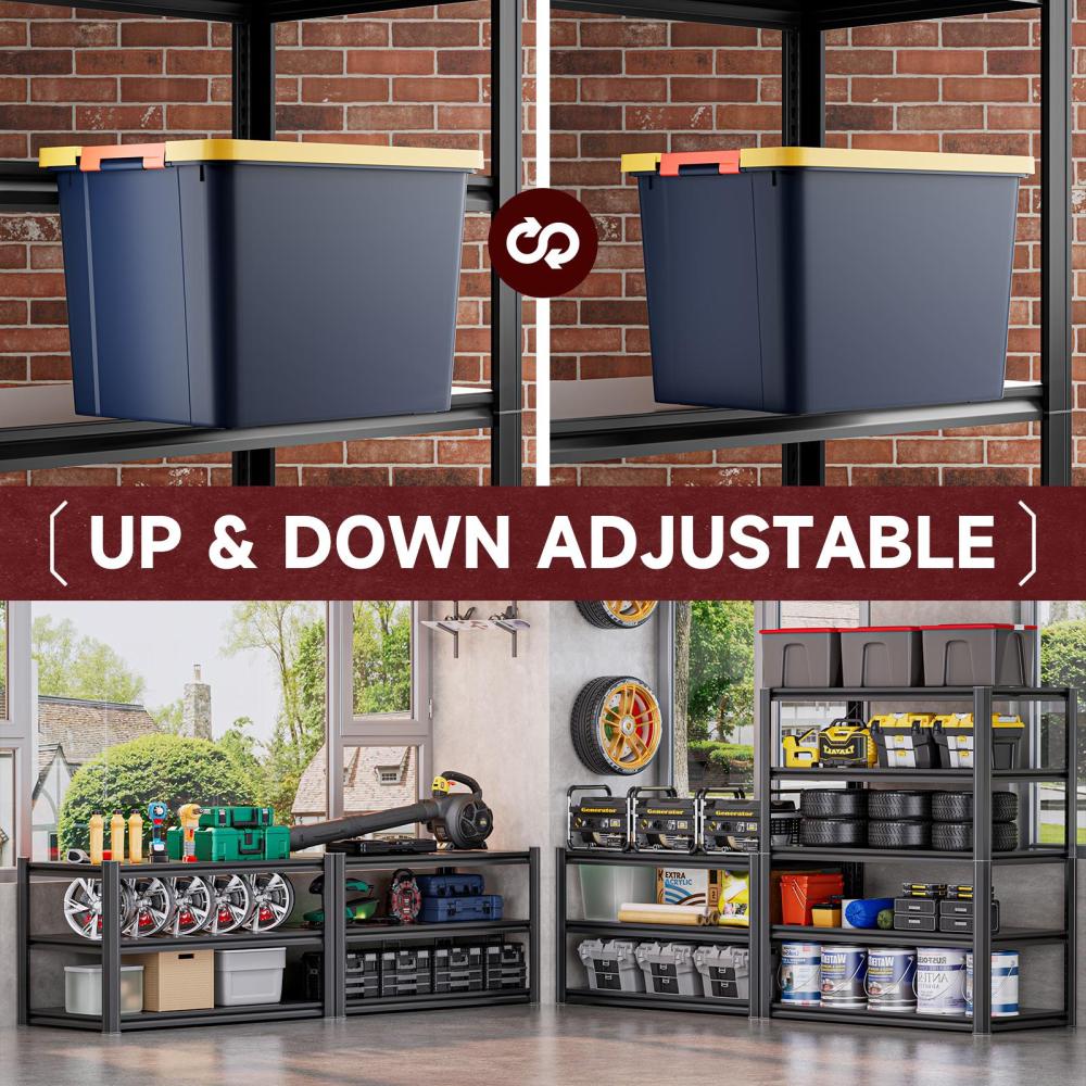 48"W Garage Shelving 3000LBS 5-Tier Adjustable Steel Shelves 48"W x 24"D x 78"H