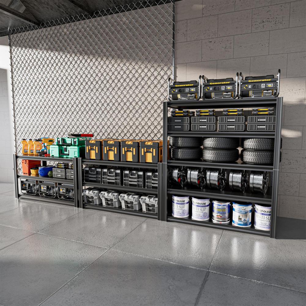 48"W Garage Shelving 3000LBS 5-Tier Adjustable Steel Shelves 48"W x 24"D x 78"H