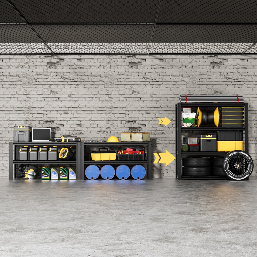 40"W 4-Tier Garage Shelving 2200LBS Storage Rack 40"W x 19.7"D x 60"H