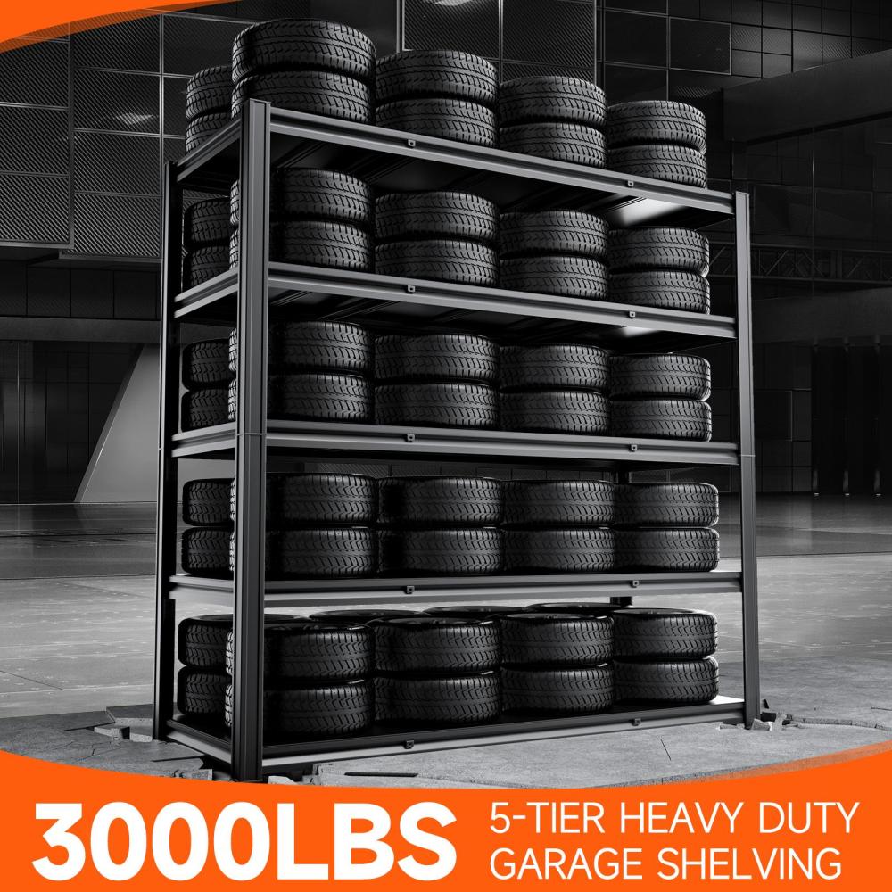 55"W 5-Tier Garage Storage Shelves Adjustable Heavy Duty Rack 3000LBS 55"W x 24"D x 78"H