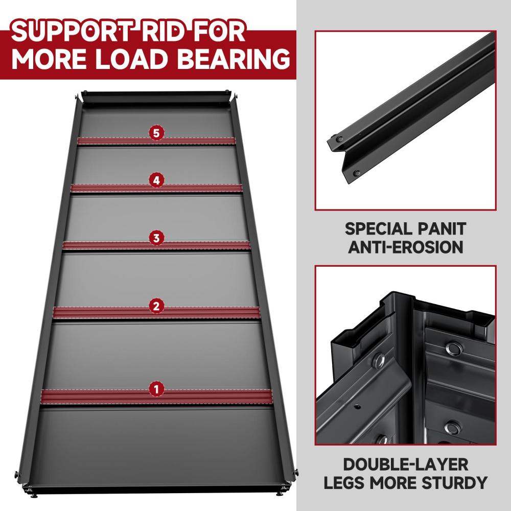60"W Garage Shelving 3000LBS 5-Tier Heavy Duty Adjustable Rack 60"W x 24"D x 72"H