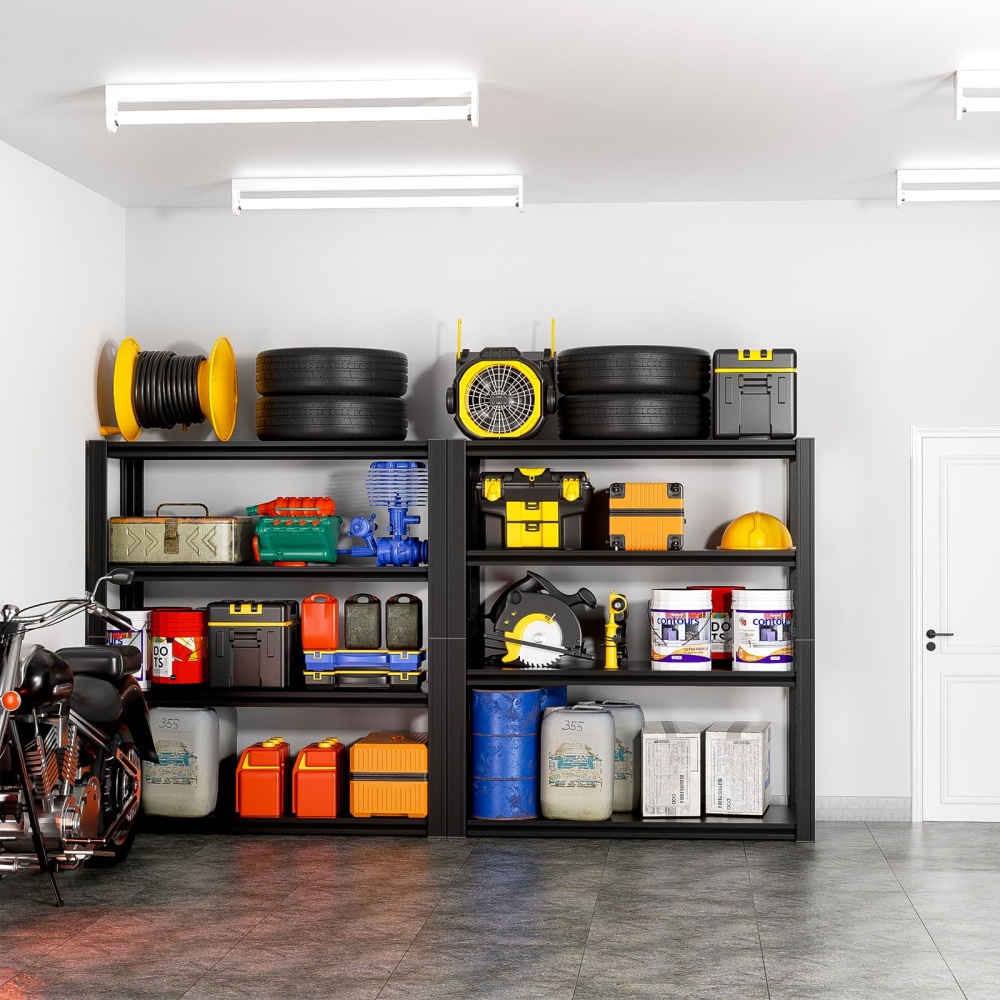 40"W 4-Tier Garage Shelving 2500LBS Adjustable Steel Rack 40"W x 20"D x 60"H