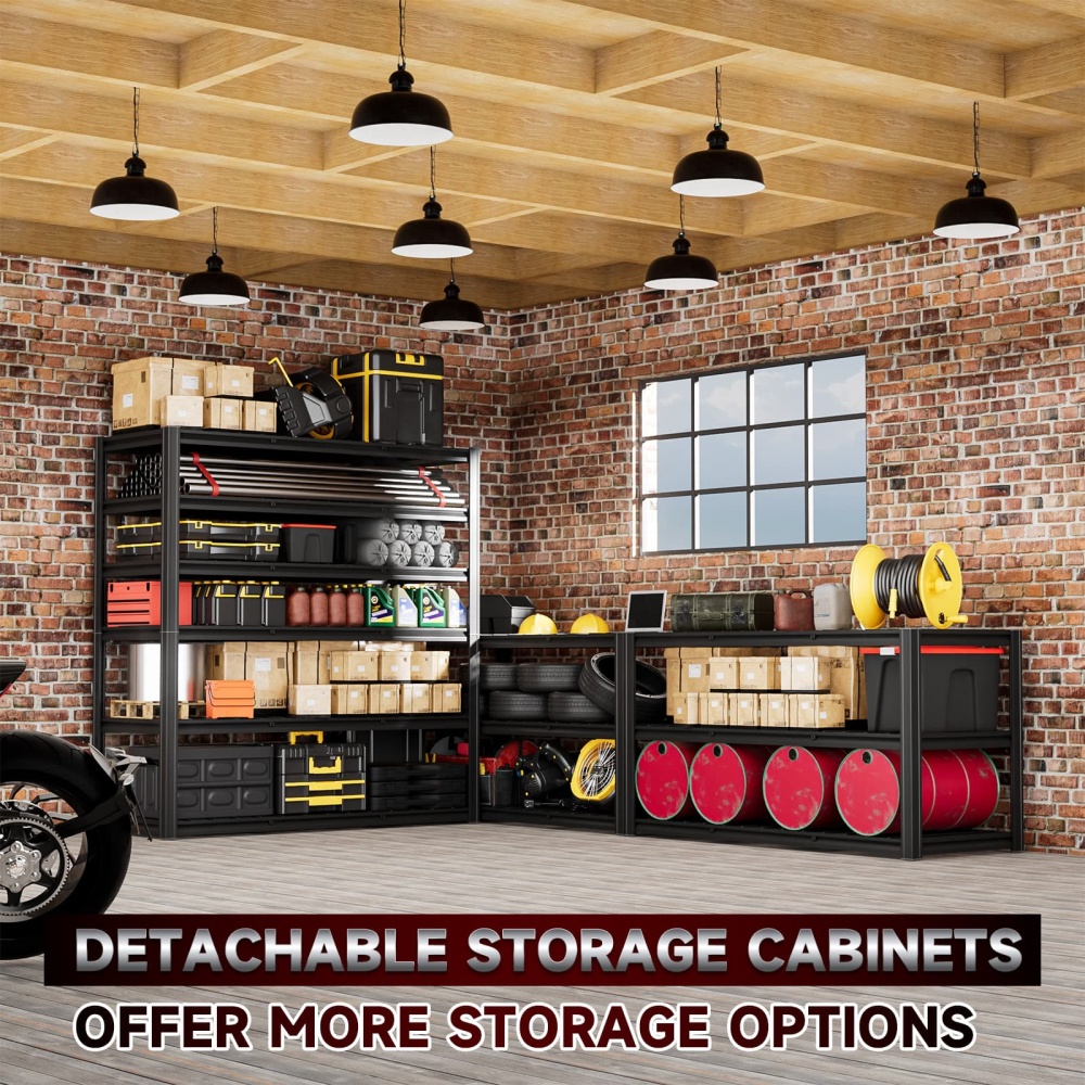 55"W 6-Tier Heavy Duty Garage Rack 3500LBS Wire Shelving 55"W x 24"D x 84"H