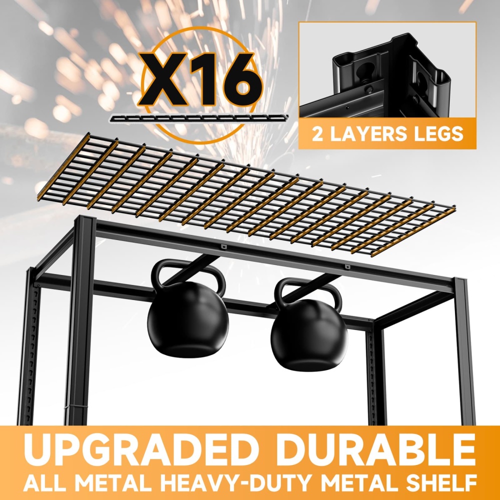 60"W 5-Tier Heavy Duty Garage Rack 3000LBS Storage Shelf 60"W x 24"D x 72"H