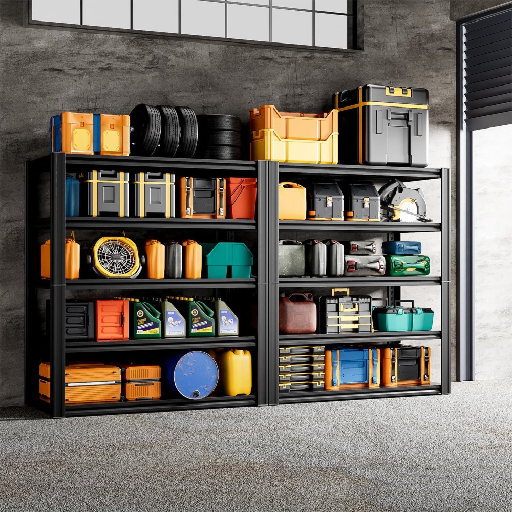40"W Garage Shelving 2020LBS 5-Tier Adjustable Steel Shelves 40"W x 18"D x 72"H