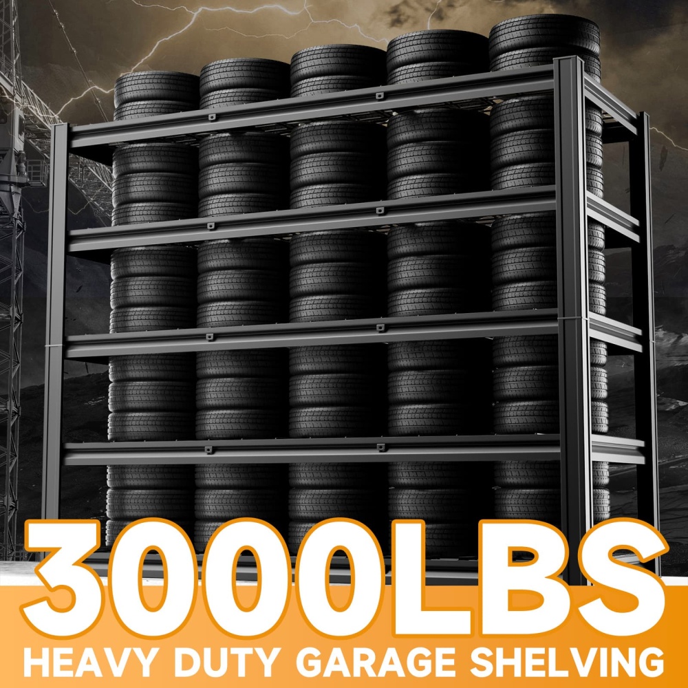 60"W 5-Tier Heavy Duty Garage Rack 3000LBS Storage Shelf 60"W x 24"D x 72"H