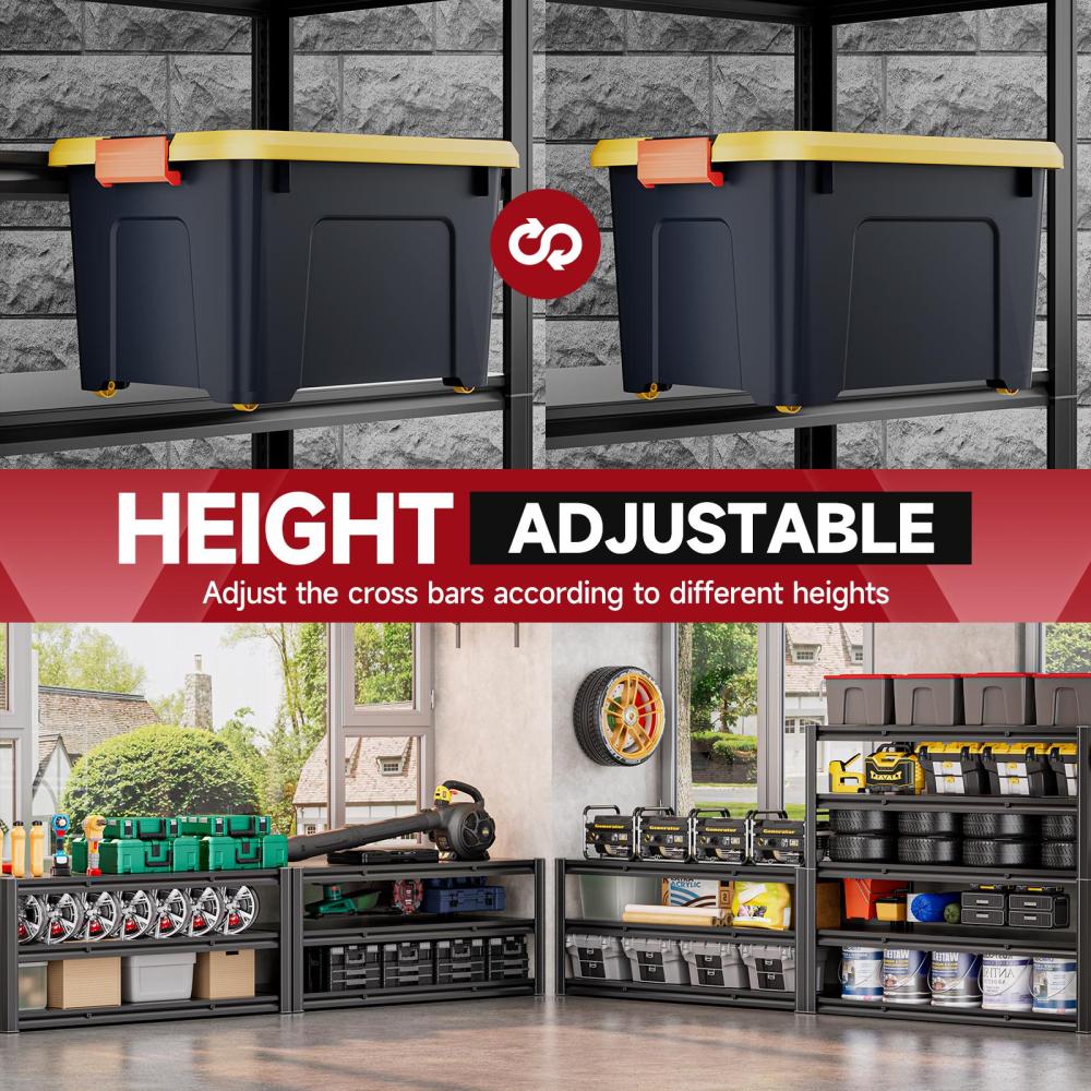 60"W Garage Shelving 3000LBS 5-Tier Heavy Duty Adjustable Rack 60"W x 24"D x 72"H
