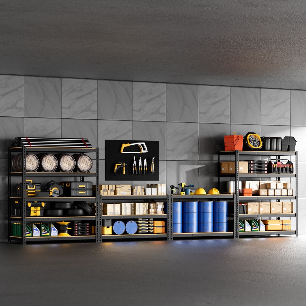 48"W 5-Tier Garage Storage Shelves, 48" W x 18" D x 71" H Heavy Duty Adjustable Garage Shelving, 2500LBS Capacity