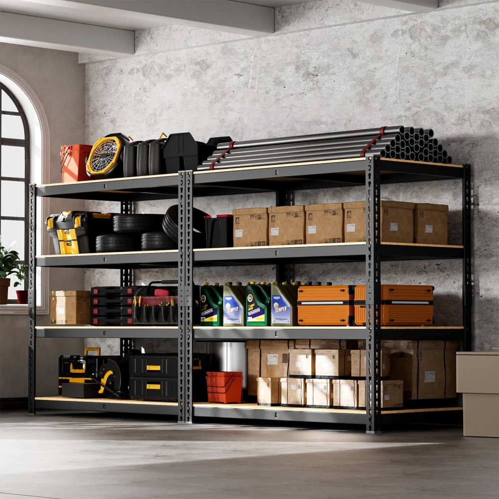 40"W Storage Shelves, 40"W x 20"D x 60"H 4-Tier Garage Shelving Storage Rack 2000LBS Metal Shelving Units