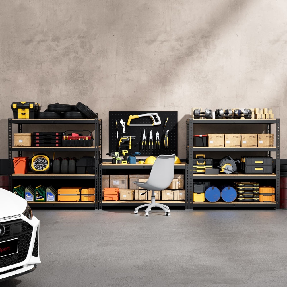 40"W 5-Tier Garage Shelving, 40"W x 20"D x 71"H Garage Storage Shelves, 2500LBS Adjustable Heavy Duty Shelving Units