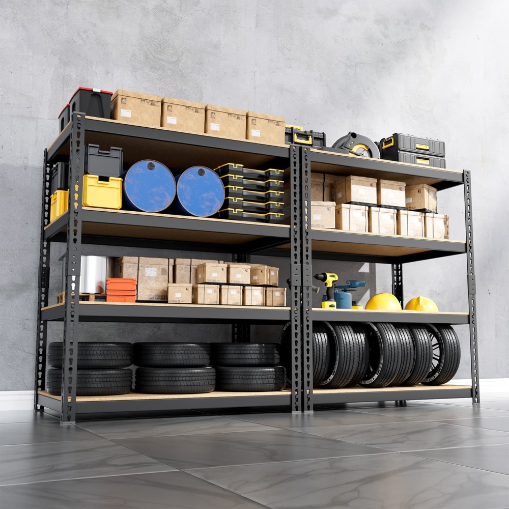 4-Tier Metal Shelving, 36"W x 18"D x 60"H Adjustable Steel Shelving Units, 1800LBS Garage Storage Shelves