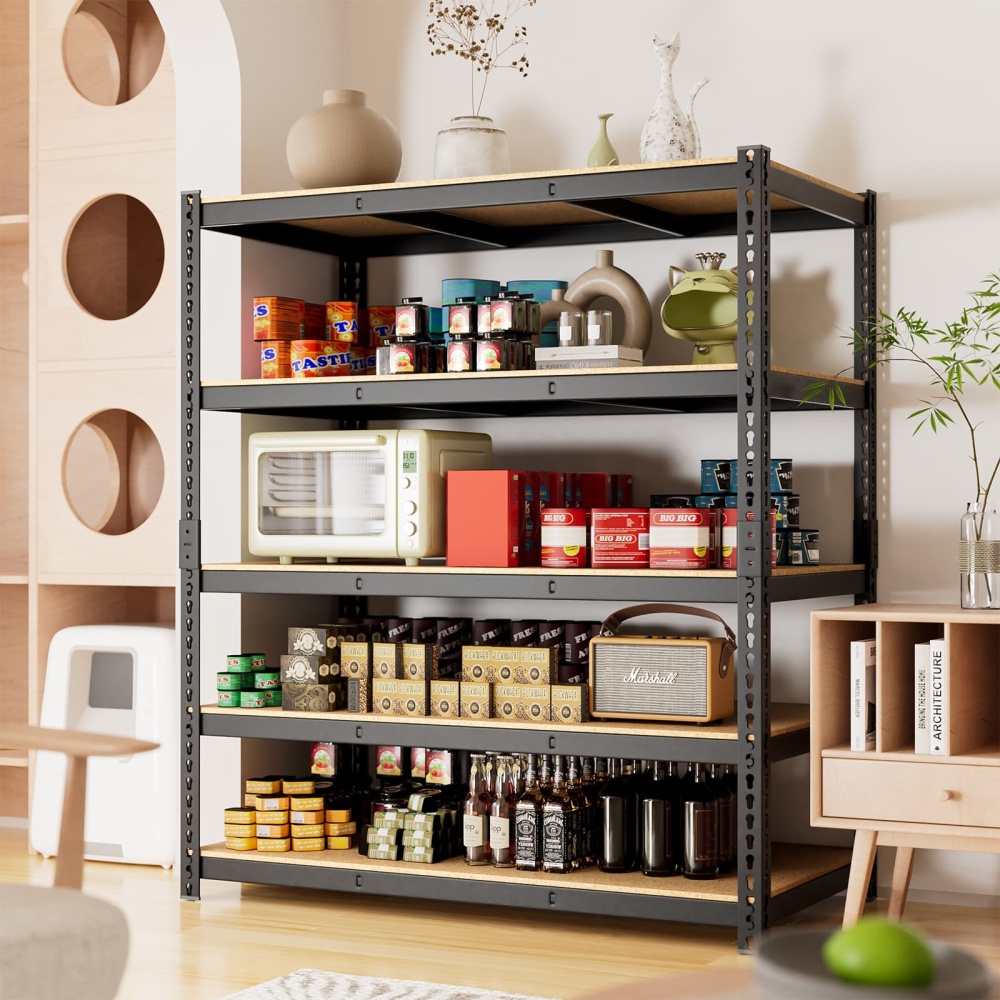 48"W 5-Tier Metal Shelving, 48"W x 24"D x 71"H Storage Shelves, 3000LBS Heavy Duty Adjustable Shelving Units