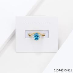 خاتم نسائي مرصع بالزركونيا الفضية