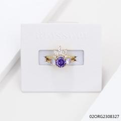 خاتم نسائي مرصع بالزركونيا الفضية