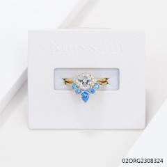 خاتم نسائي مرصع بالزركونيا الفضية