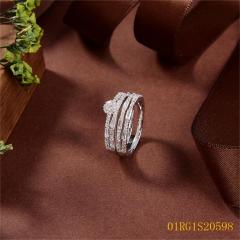 خاتم نسائي مرصع بالزركونيا الفضية