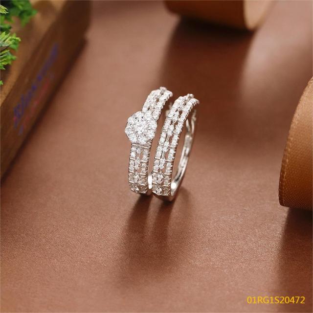 خاتم نسائي مرصع بالزركونيا الفضية