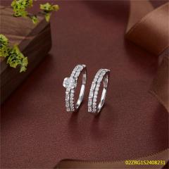 خاتم نسائي مرصع بالزركونيا الفضية