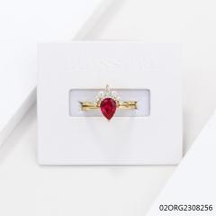 Fashion Silver Wedding Gold Plated Zircon Ring Set For Women
