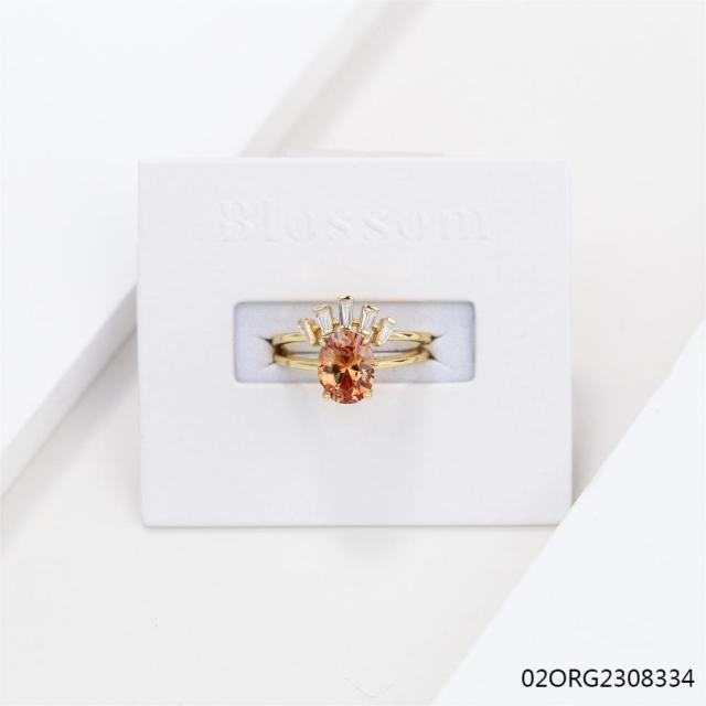 Fashion Silver Wedding Gold Plated Zircon Ring Set For Women